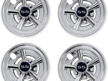 NOKINS Golf Cart SS Wheel Covers Hub Caps for Most Golf Carts 8 inch(Set of 4)