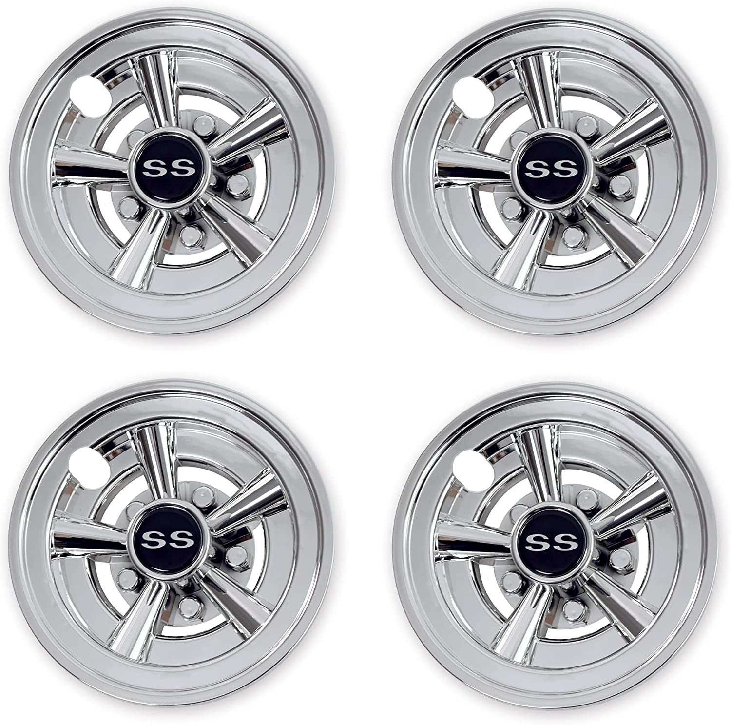 NOKINS Golf Cart SS Wheel Covers Hub Caps for Most Golf Carts 8 inch(Set of 4)