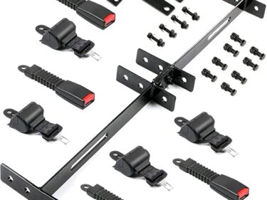 Free Shipping:NOKINS 4 Sets of Retractable Seat Belt Kit, with Brackets Stainless Steel Bolt, for Golf Cart EZGO Yamaha Club Car