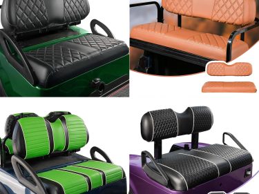 NOKINS Seat Cover for Club Car/Ezgo/Yamaha/Rear Seat, No Staplers/Nails Required, Golf Cart Vinyl Slip-on Diamond Seat Cover (options of colors and brands together in this link)