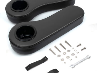 NOKINS Drilling Armrest for Club Car EzGo Yamaha Golf Cart Rear Seat Kit, with Cup Holder. Need to Drill (Fits 1 Inch Square Tube)