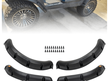 Nokins Fender Flare for Club Car Precedent Gas/Electric Golf Cart Front and Rear Block The Splashing Sludge. Rigid Molded Plastic with Stainless Steel Screws (Set of 4pcs)
