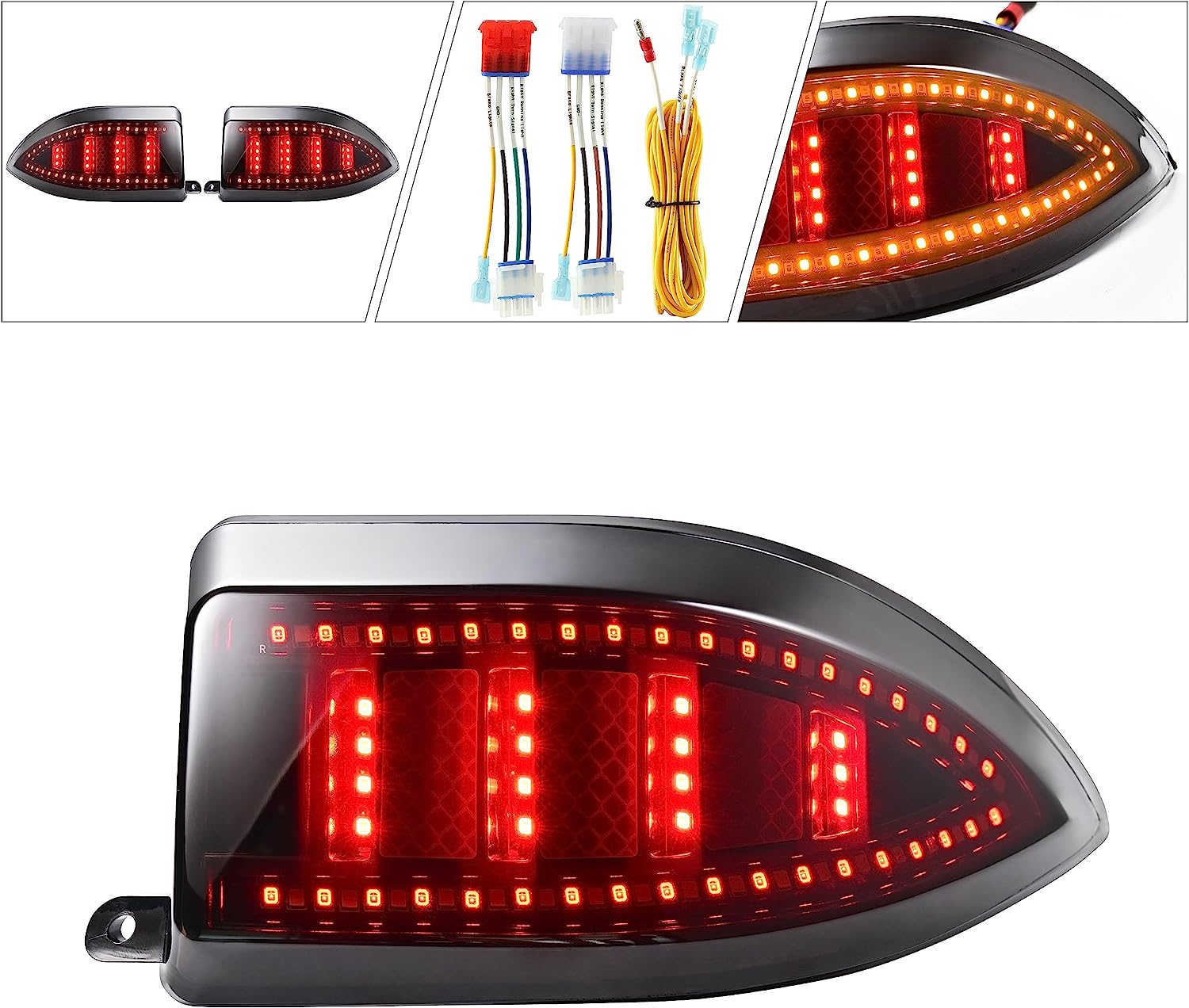 NOKINS Scanning Turn Taillights with Sequential Turn Signal Operation for Club Car Precedent Tempo Onward Electric&Gas LED Street Legal Golf Cart Taillight Kit
