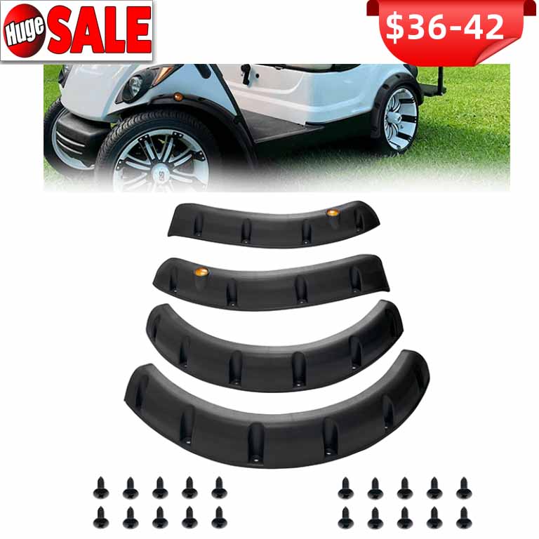 On Sale:Nokins Fender Flare for Yamaha G29 Drive Gas/Electric Golf Cart Front and Rear Block The Splashing Sludge. Rigid Molded Plastic with Stainless Steel Screws (Set of 4pcs)