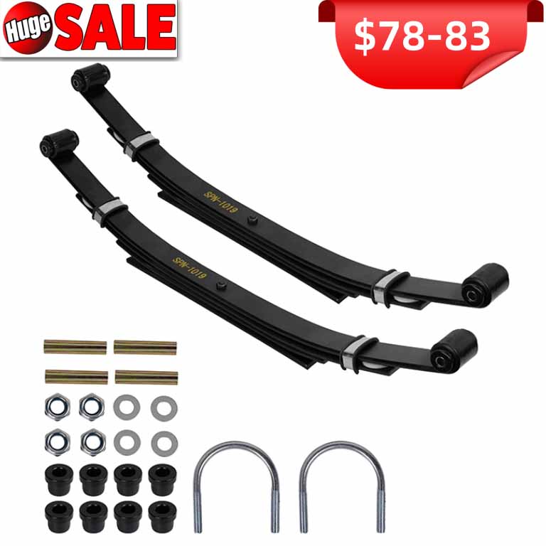4-Leaf Rear Leaf Spring for Club Car DS 1982-Up Heavy Duty Gas & Electric Golf Cart Nokins Dual Action Set with Bushing Kit , 2-Pack  Free Shipping