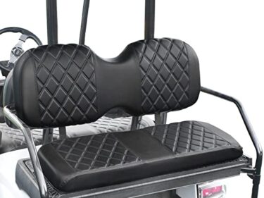 NOKINS Rear Seat Cover Compatible with i40 i40L & Advanced EV,EV1 4,EV1 4L Rear Seat, No Staples Required, Golf Cart Diamond Vinyl Slip-on Size S Rear Seat Cover with Black Stitching