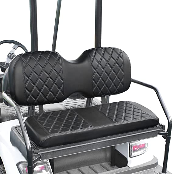 NOKINS Rear Seat Cover Compatible with i40 i40L & Advanced EV,EV1 4,EV1 4L Rear Seat, No Staplers Required, Golf Cart Diamond Vinyl Slip-on Size S Rear Seat Cover with Black Stitching