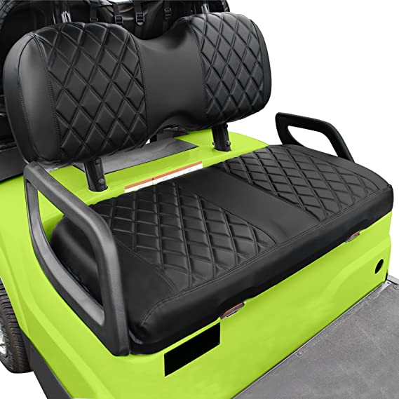 NOKINS Front Seat Cover Compatible with i40 i40L & Advanced EV,EV1 4,EV1 4L Front Seat, No Staplers Required, Golf Cart Diamond Vinyl Slip-on Size L Front Seat Cover with Black Stitching