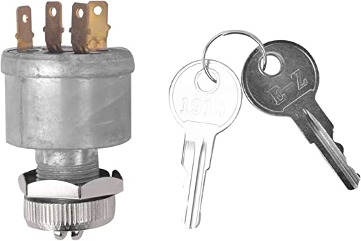 NOKINS Golf Cart Ignition Switch for EZGO TXT, Medalist, Marathon, Workhorse, ST, Shuttle Golf Cart, 4 Terminals