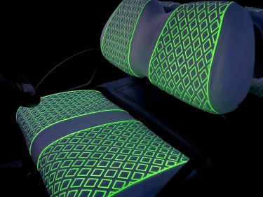 NOKINS Luminous Seat Cover for Club Car/Ezgo/Yamaha/Rear Seat, Multiple Colors, No Staplers/Nails Required, Golf Cart Diamond Vinyl Slip-on Seat Cover (options of colors and brands together in this link)