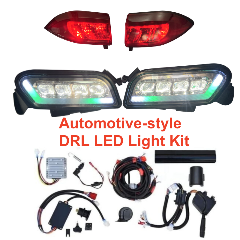 Automotive-style RGB LED Light Kit for Club Car Tempo/Onward 2018-Up Golf Cart, DRL, Low/High Beam, Turn Signals, Horn, Wireless APP
