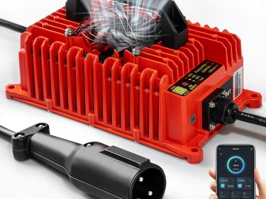 NOKINS Battery Charger for Club Car DS/Precedent, 48V 15 AMP Golf Cart,Type 3-Pin Round Plug, APP Control,3-6H Full Charge, 48 Volt Golf Cart Club Car Charger with 12.5FT Cord