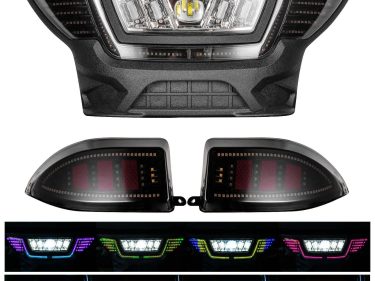 NOKINS RGB Light Kit for Club Car Precedent Electric & Gas 2004-UP Golf Cart, APP Control, RGB Deluxe LED Lights Multi-Color Change, Mechanical Brake Switch,Low/High Beam,DRL,Scanning Turn Taillights with Sequential Turn Signal Operation, Reversing Light