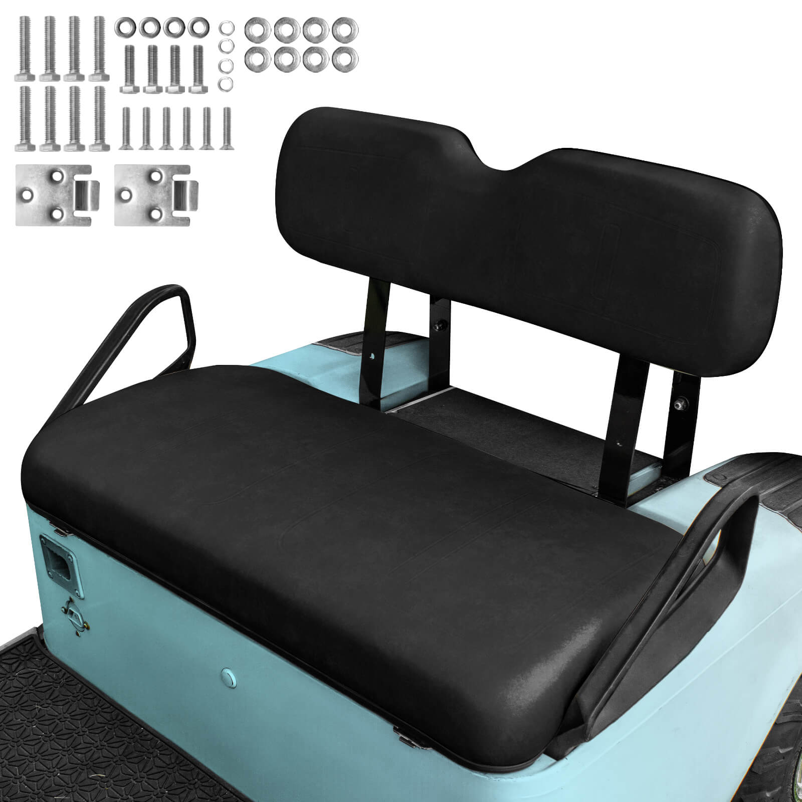 NOKINS Front Seat Cushion Fit EZGO TXT 1994-2013 Golf Cart Accessories Including Replacement Seat Bottom Cushion and Seat Back Cushion