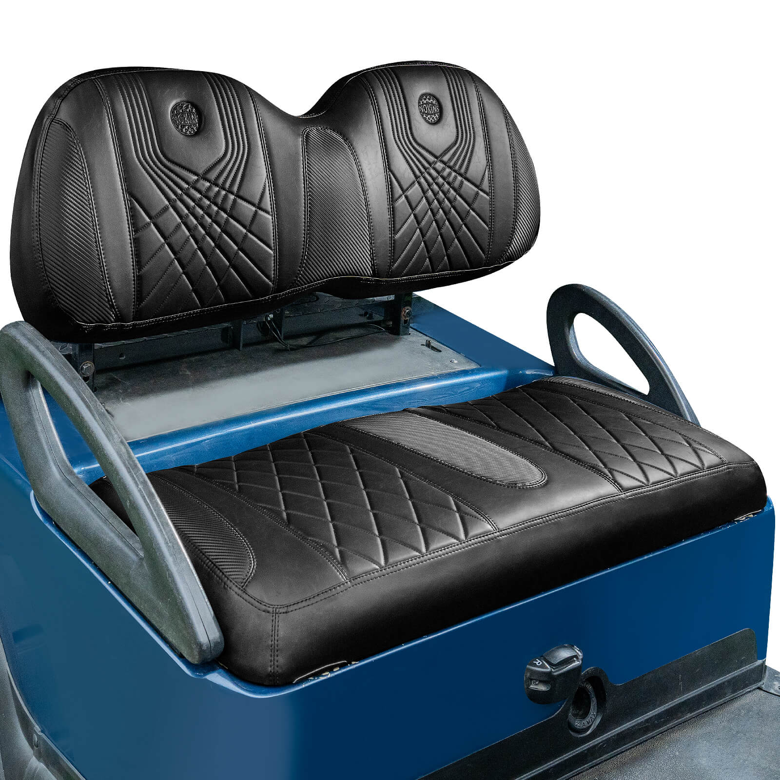 Nokins Seat Cover for Club Car/Ezgo/Yamaha/Rear Seat, No Staplers Required, Golf Cart Vinyl Slip-on Diamond Seat Cover (options of colors and brands together in this link) Carbon Fiber