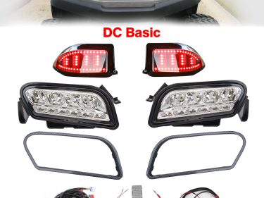 NOKINS DC Basic LED Light Kit for Club Car Tempo/Onward Golf Cart, Voltage Reducer, Daytime Running Light, Low Beam, Easy to Upgrade
