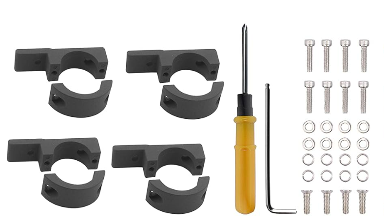 12 sets the brackets and screws , for 32mm Circular tube No Drilling Armrest（Black）