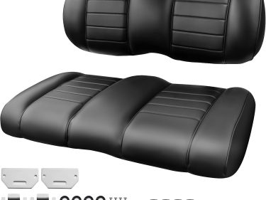 Premium Front Seat Cushion Kit Fit for EZGO TXT/RXV Golf Cart Seat, Front Seat Back & Seat Bottom Cushion Assembly Kit (OEM Style Black)